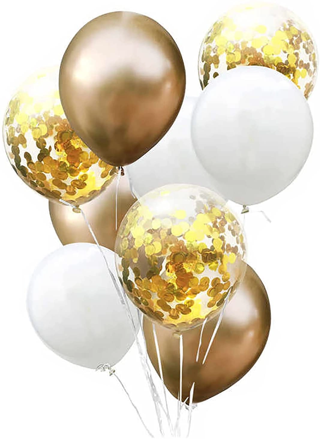 Party Time Trading LLC 12inches Latex Balloons - 9-Pieces Bridal Shower Anniversary Wedding Birthday