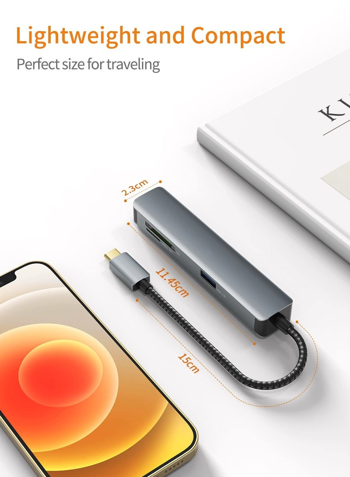 USB C Hub - 5-in-1 4K HDMI 2 USB 3.0