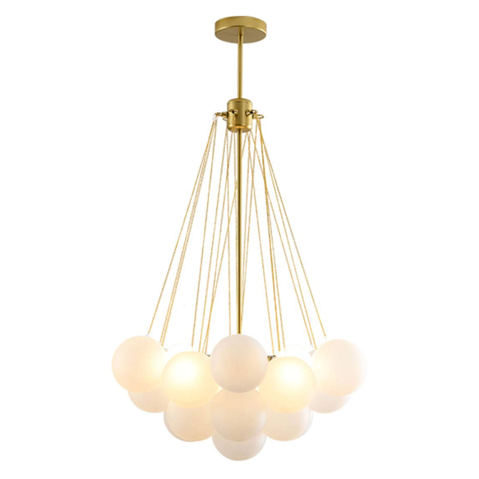 Minimalist Glass Bubble Ball Chandelier - E27 8 heads Gradient smoke gray lampshade