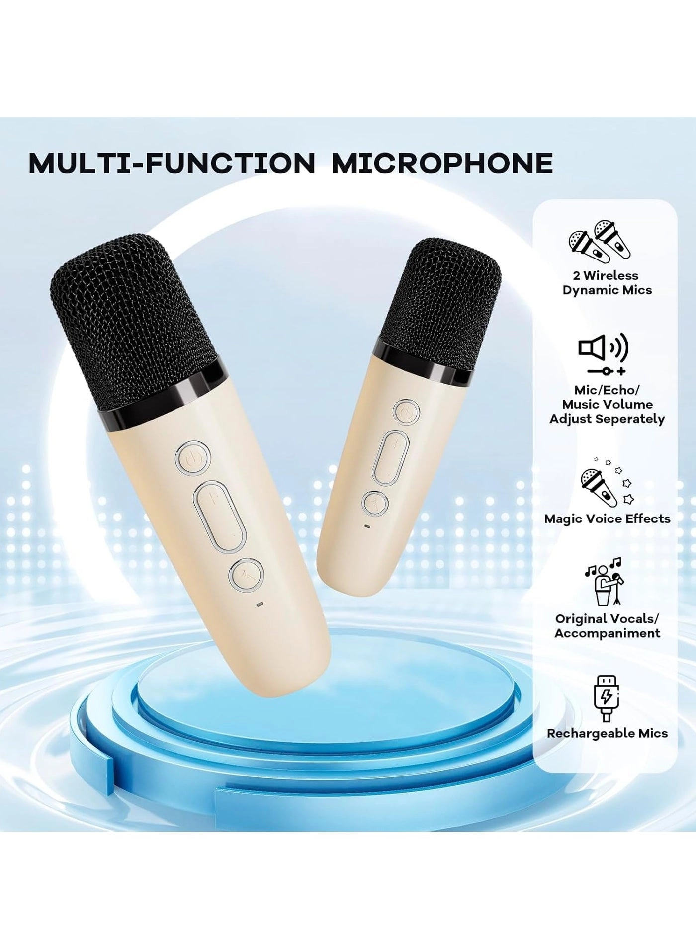 Bluetooth Karaoke Speaker - two wireless microphones
