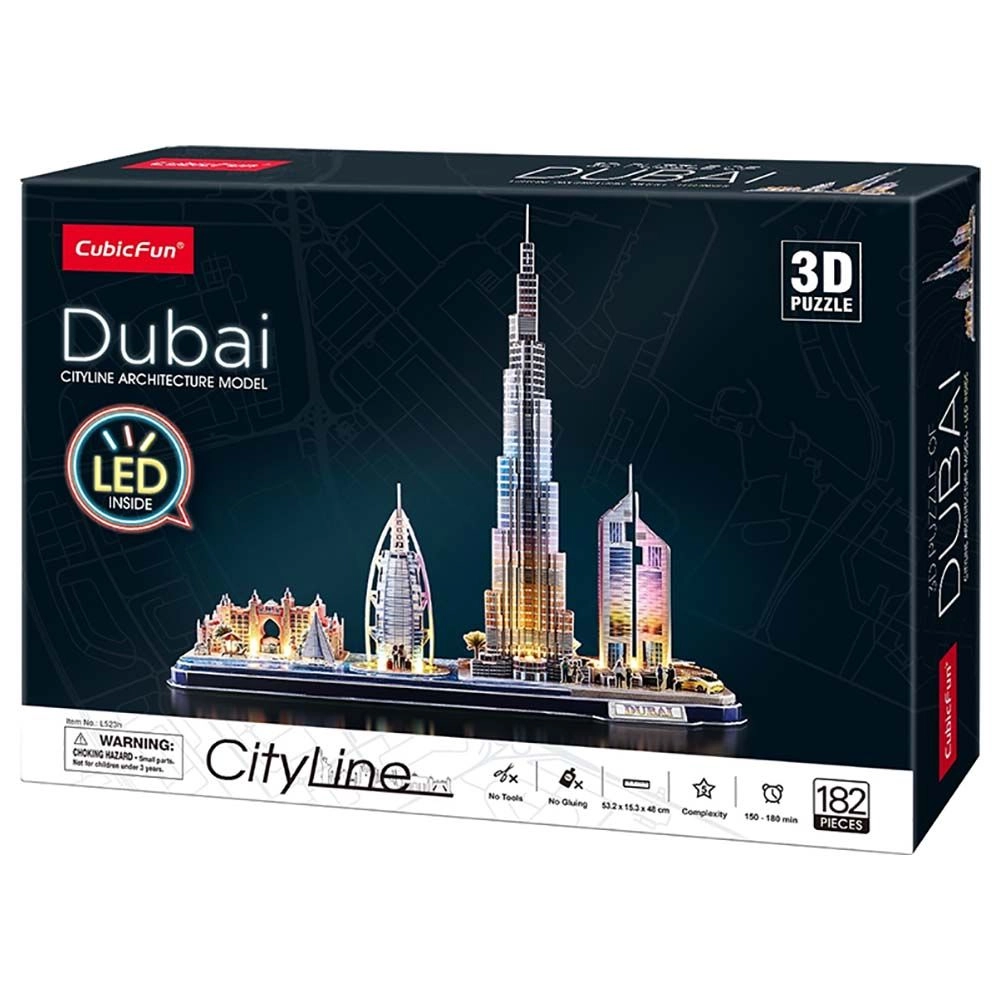 Dubai City Line 3D Puzzle (ALGT-L523H) - 182 pcs, LED
