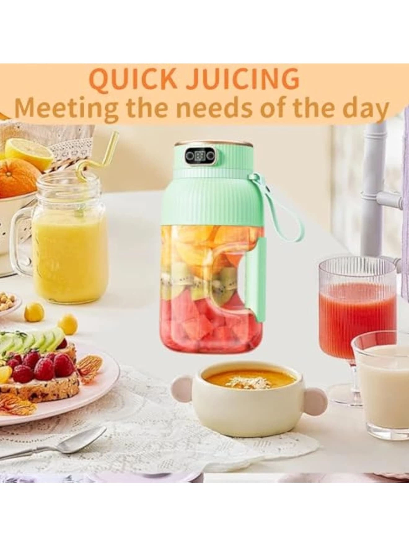 Portable Blender - Digital Display Type-C USB Rechargeable