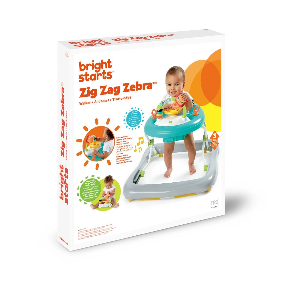 Zig Zag Zebra Walker - 3 height positions Suitable for 6 to 12 months
