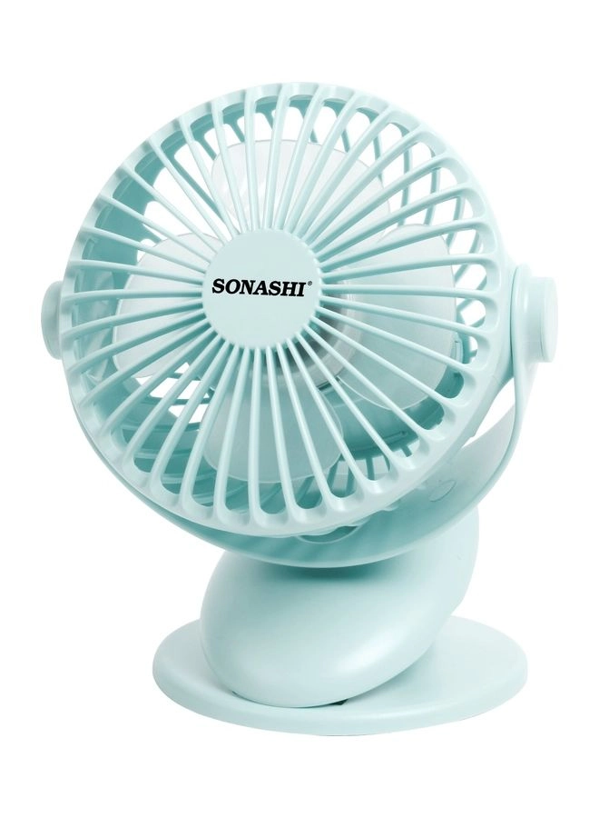 SonashiUAE SRF-104N - 2-In-1 Desk and Clip Fan Blue