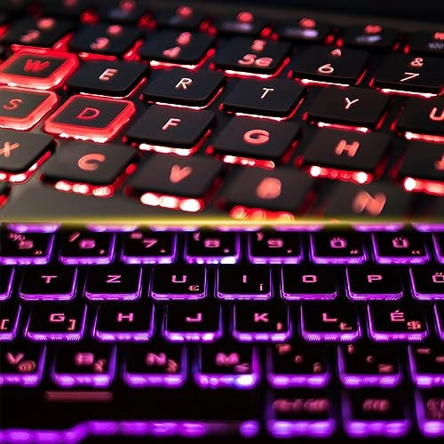 104 Keys PBT Keycap Set - OEM Profile Double Shot Purple and Turquoise