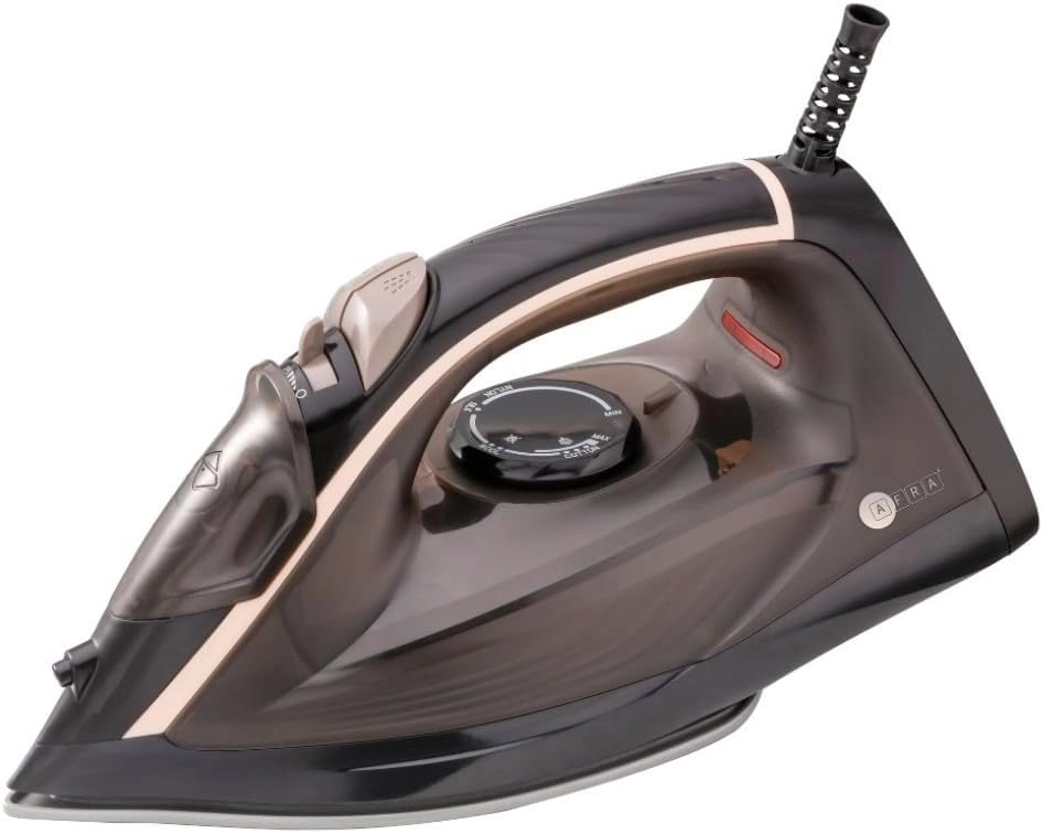 Afra Japan AF-2600IRBG - 2600W 350ml Black & Gold Ceramic Coated Soleplate Vertical Steam