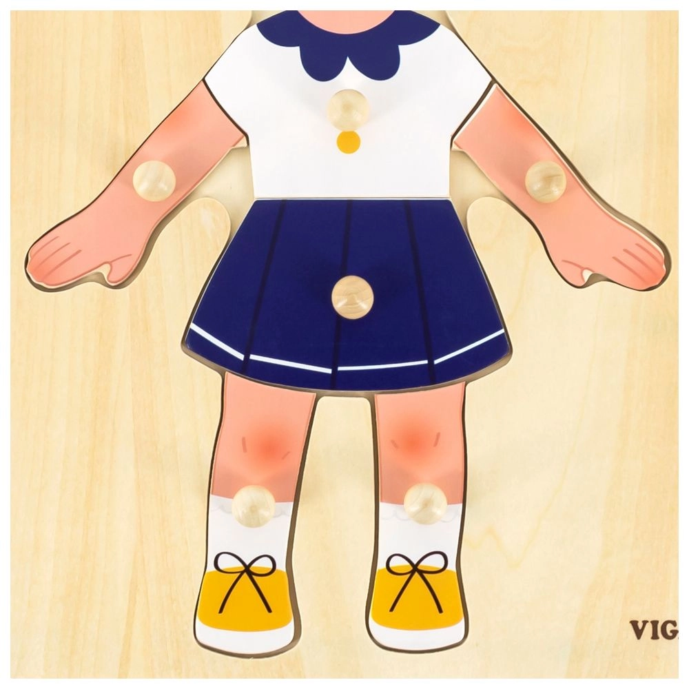 Body Parts Puzzle-Girl - 3 + 7 pieces