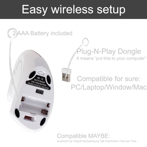 Left Handed Vertical Mouse - Wi-Fi