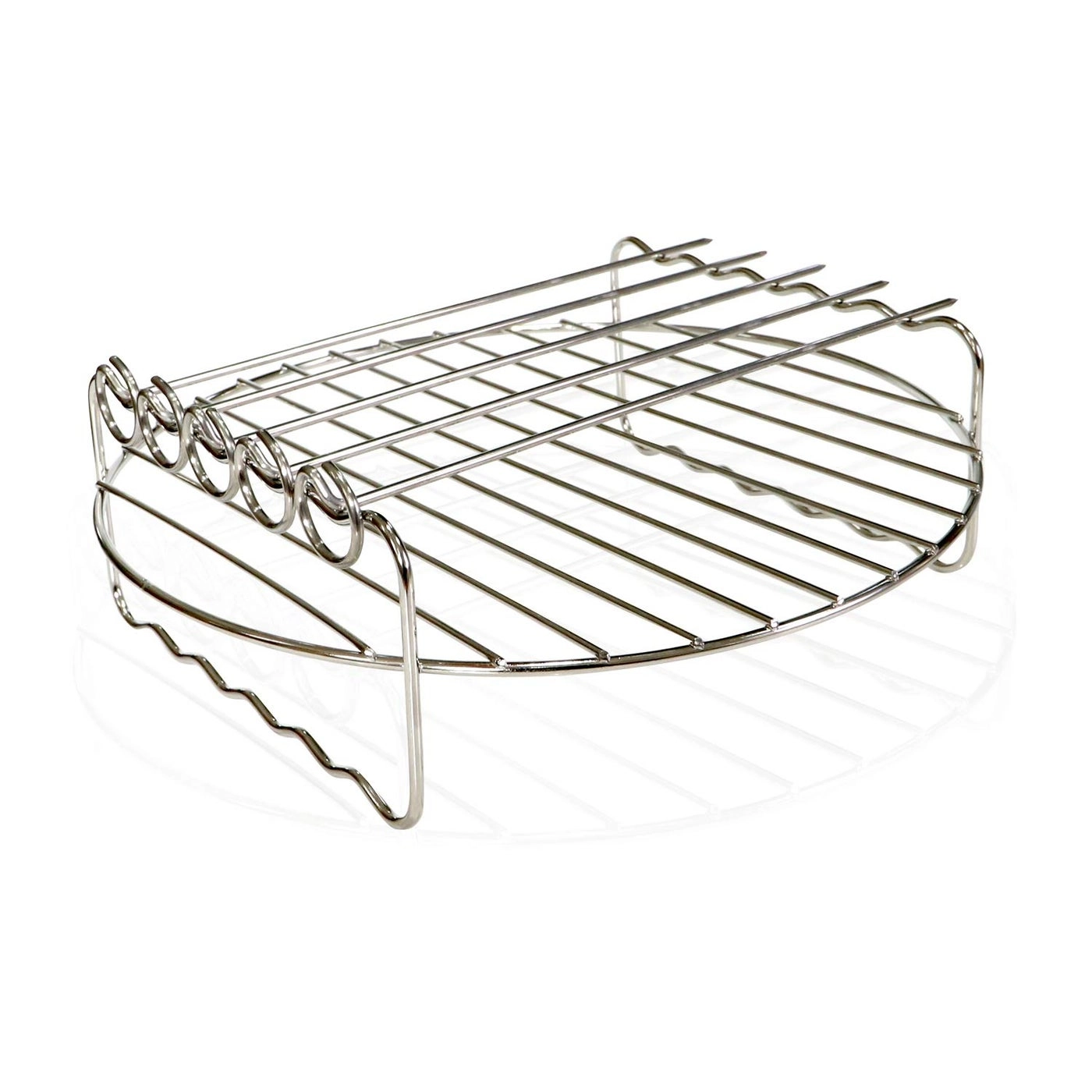 Double Layer Air Fryer Rack - Stainless Steel 5 Skewers