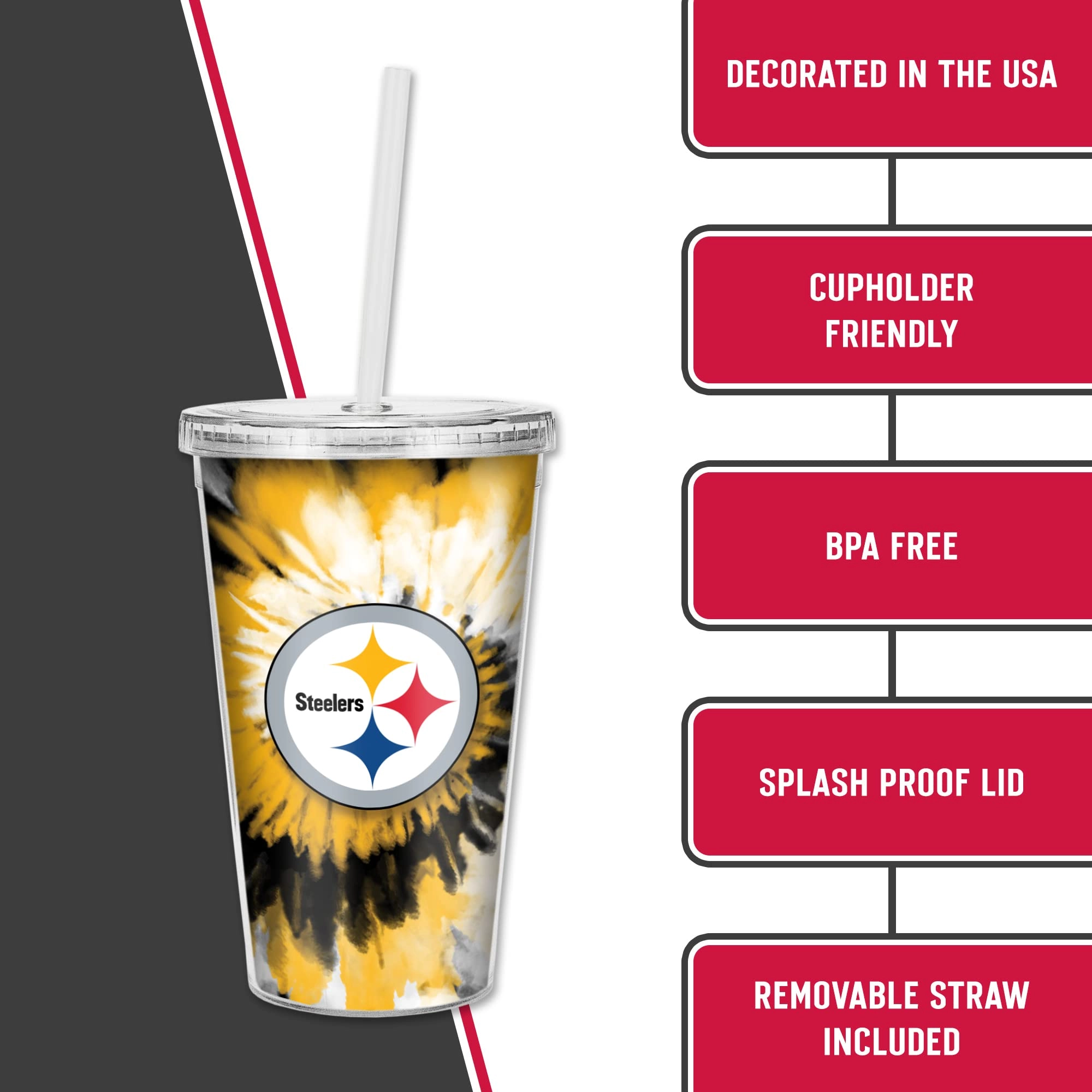 NFL Football Metallic Tie Dye Tumbler - 473ml