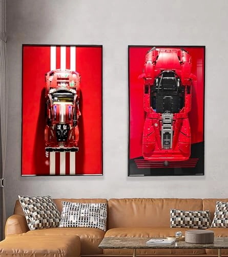 Display Wallboard - for LEGO Technic Ferrari Daytona SP3 42143 & Ferrari 488 42125 2 Display Board 29.5x17.7 in