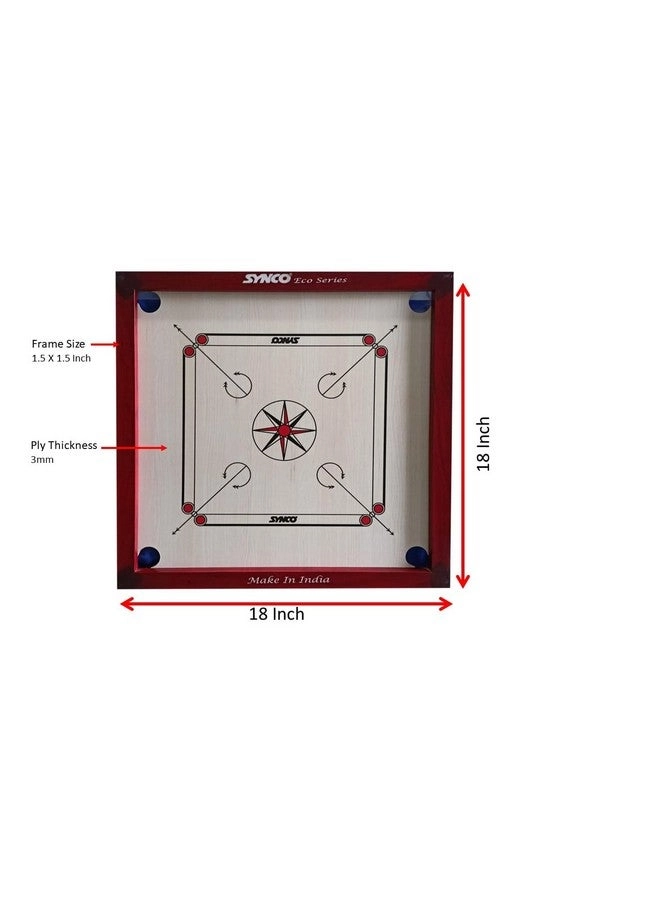 ECO Carrom Board - Wooded Coins Striker