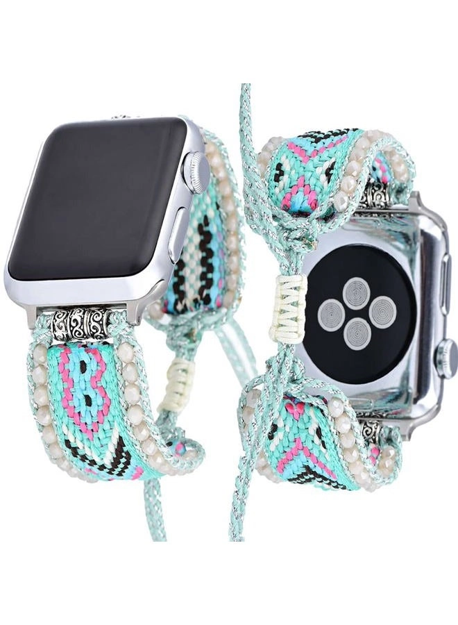 Somesame Boho Beaded Braided Watch Band 38mm 40mm 41mm 42mm 44mm 45mm 49mm