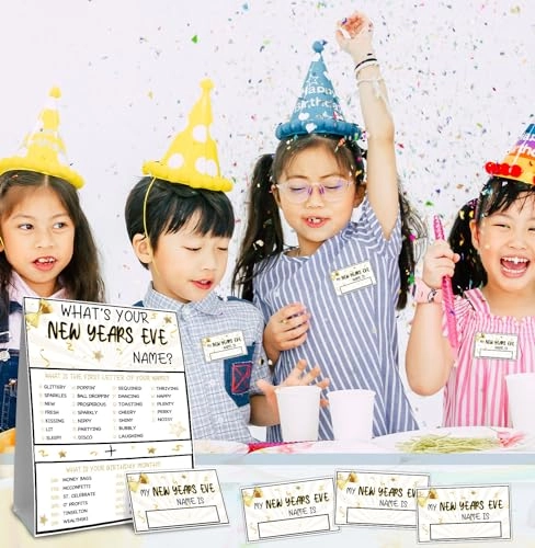 What's Your New Years EVE Name Game - 1 Game Sign 30 Name Stickers