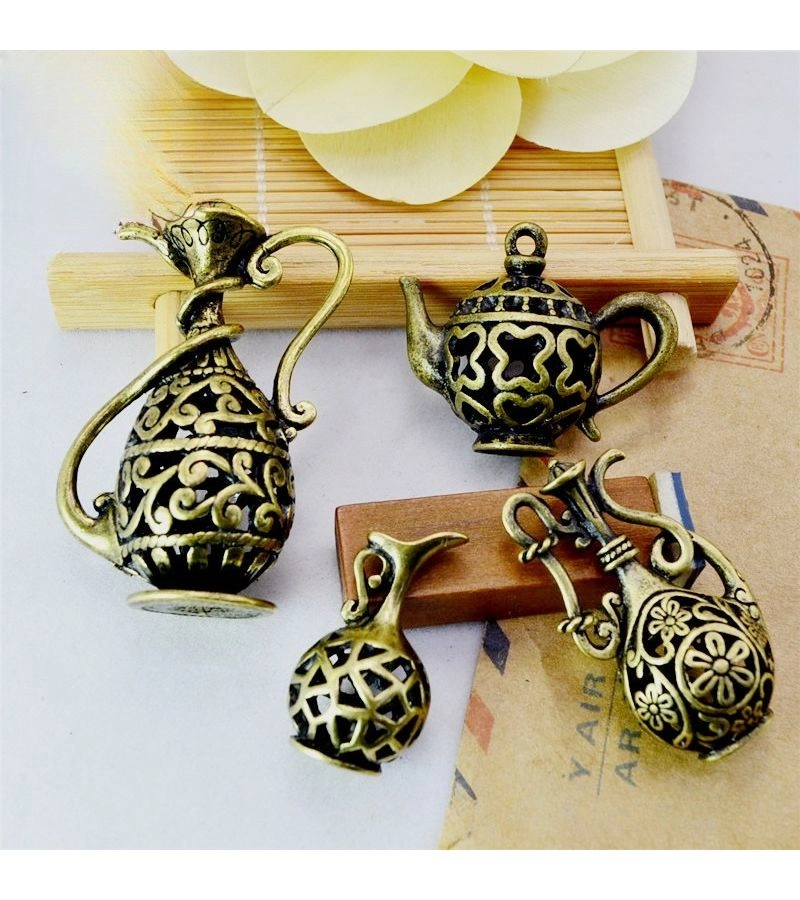 Generic Hollow Carved Tea Pot Decorations - Alloy