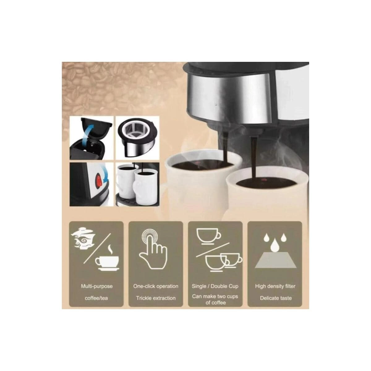 DX3413 - Permanent Filter 2 Porcelain Cups