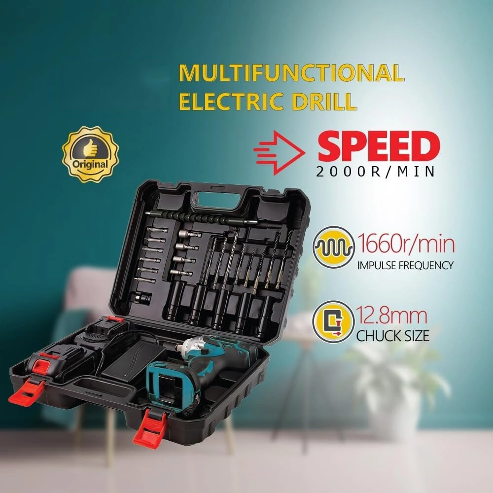 Multifunctional Electric Drill - Corded/Rechargeable Variable Speed Forward/Reverse