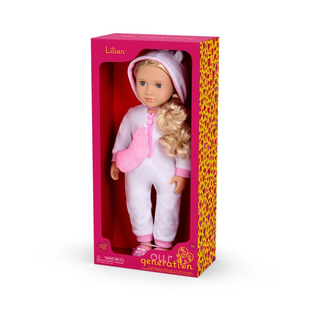 Lilian Fashion Doll - 18-inch Unicorn Pyjama Playset Ages 3+