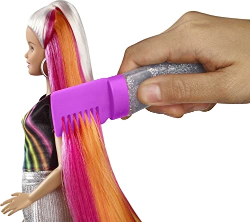 Rainbow Sparkle Hair Doll - 7.5 inches hair Sparkle Gel Comb Ages 5+