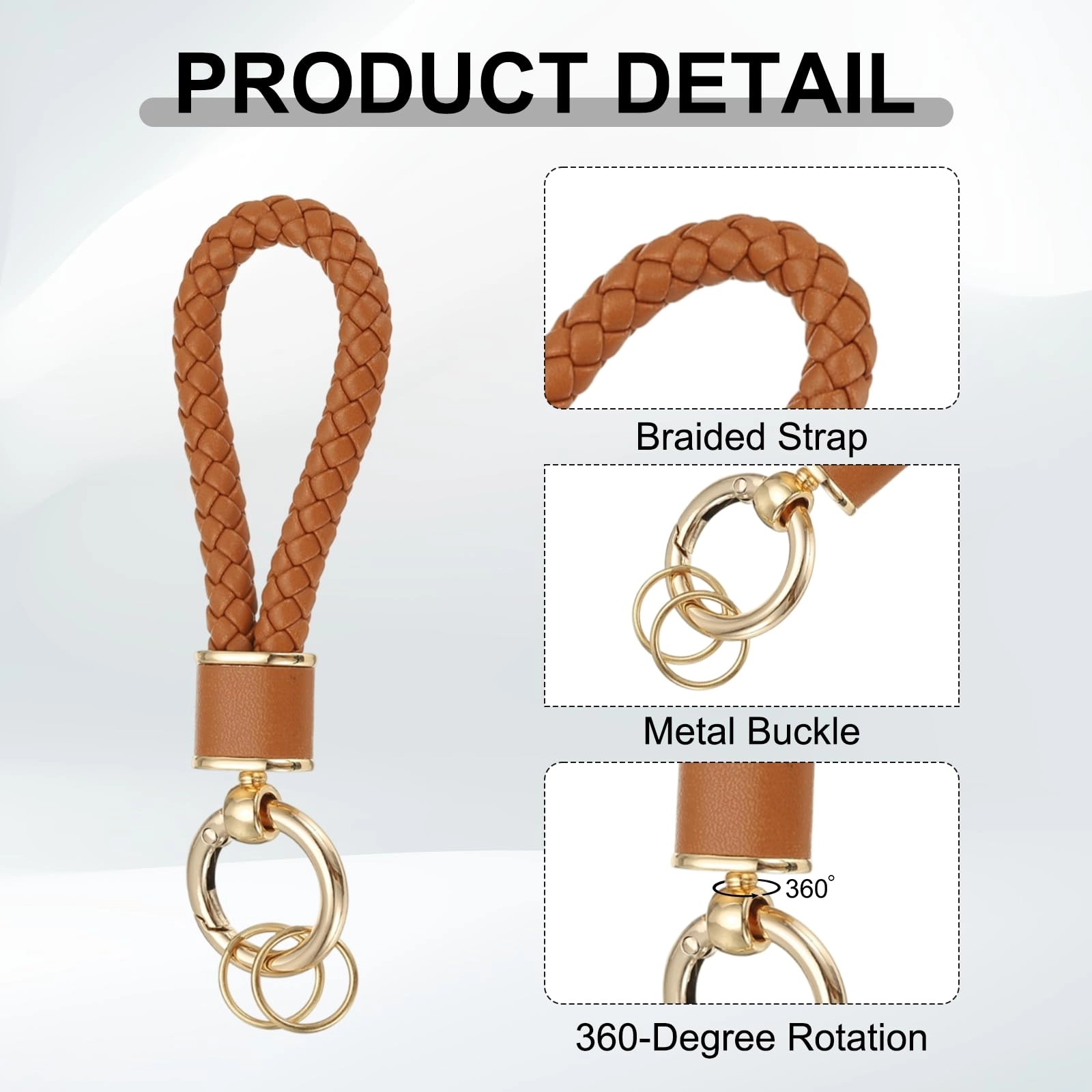 Braided Leather Keychain - Animal