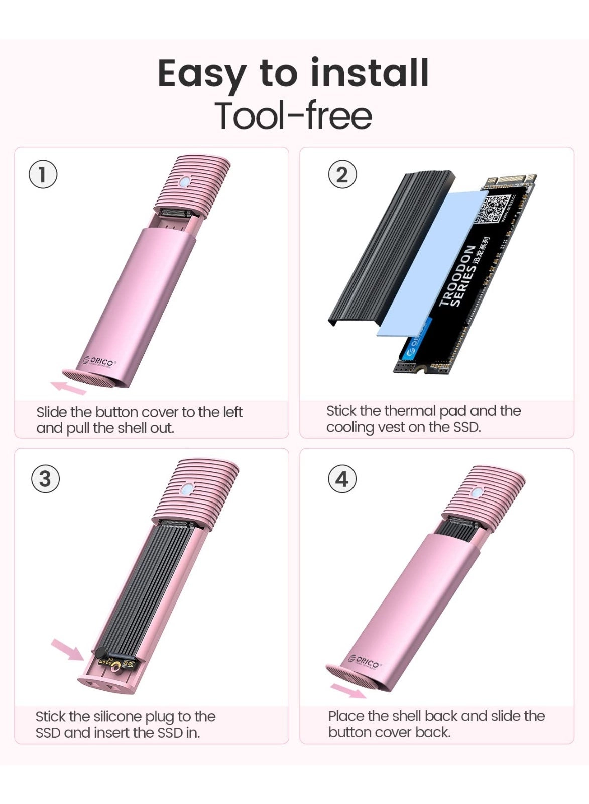 M.2 NGFF NVMe Enclosure - USB 3.2 Type C 10Gbps