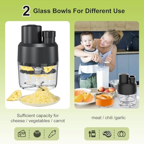 3 IN 1 Electric Food Chopper - 3.5 Cups