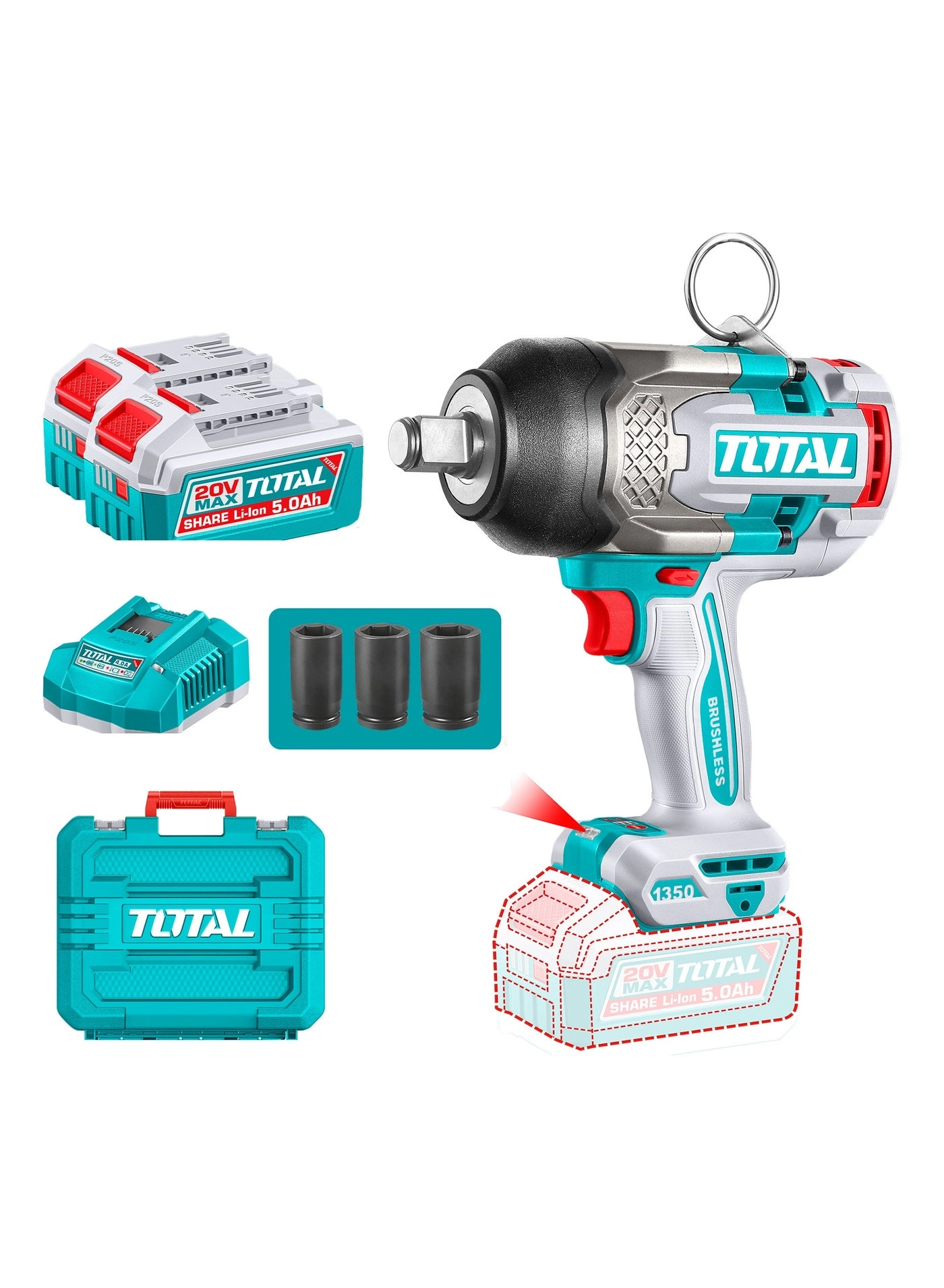 Total Impact Wrench - 1350Nm 3/4 Inch