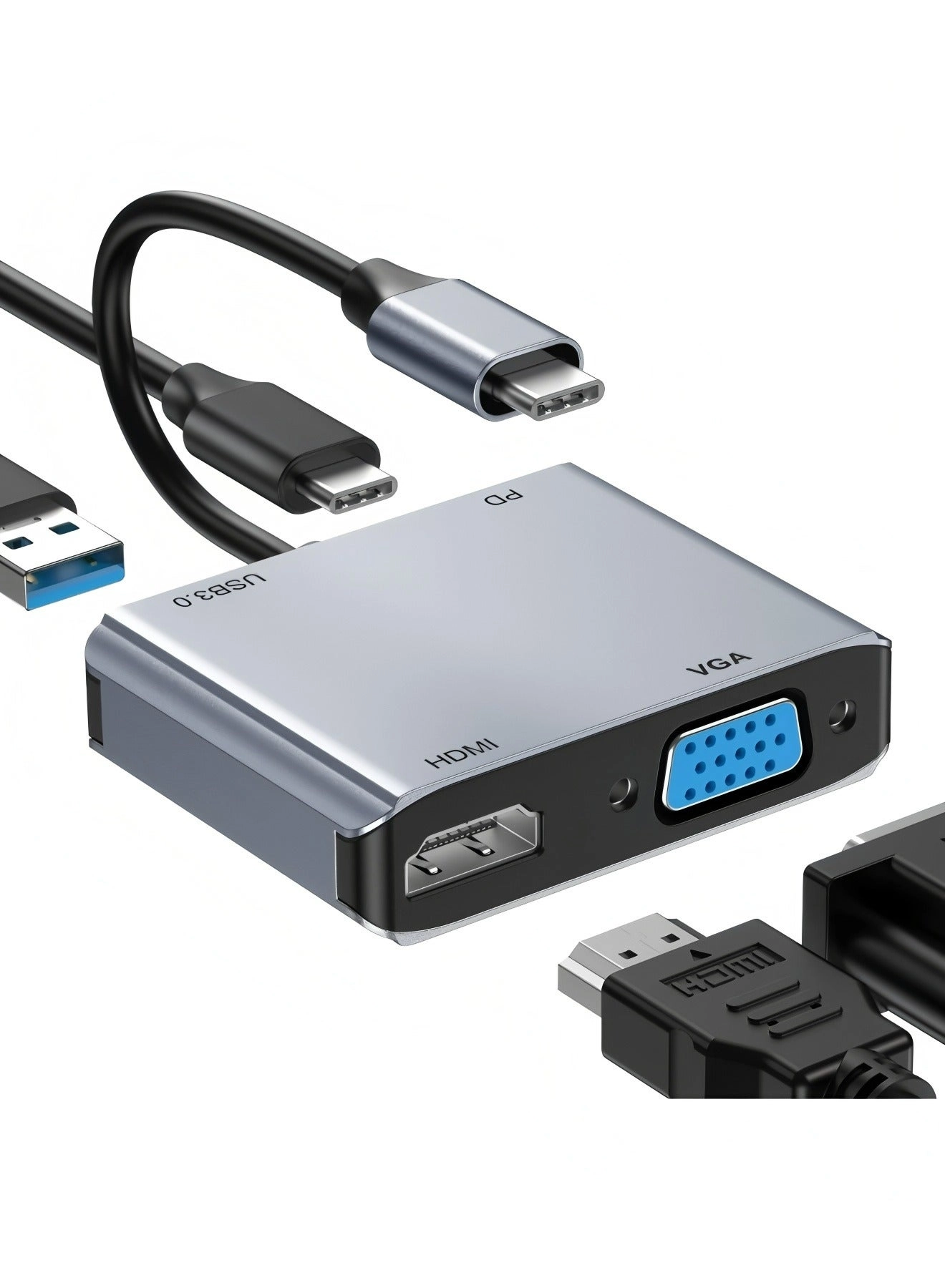 Flyview USB C Hub Adapter - 4K HDMI USB 3.0 100W PD