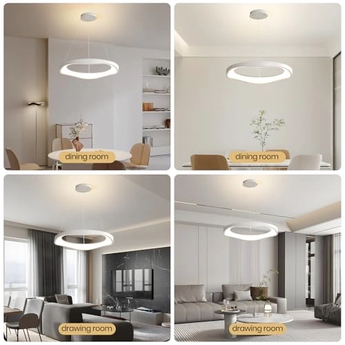 Round LED Chandelier - 3000K–6000K Dimmable