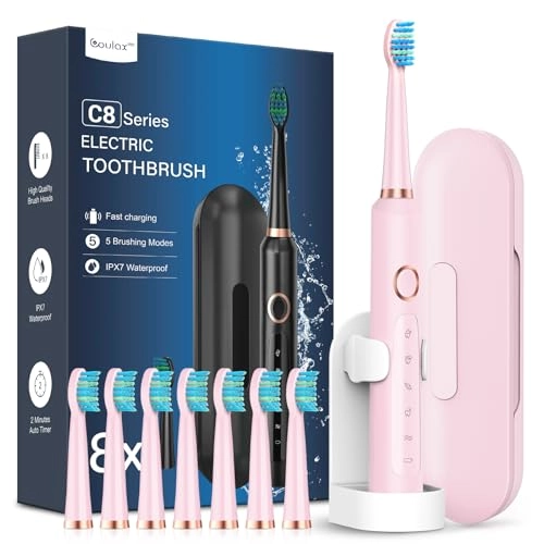 Electric Toothbrush - 8 Brush Heads 5 Modes 2 Minute Timer
