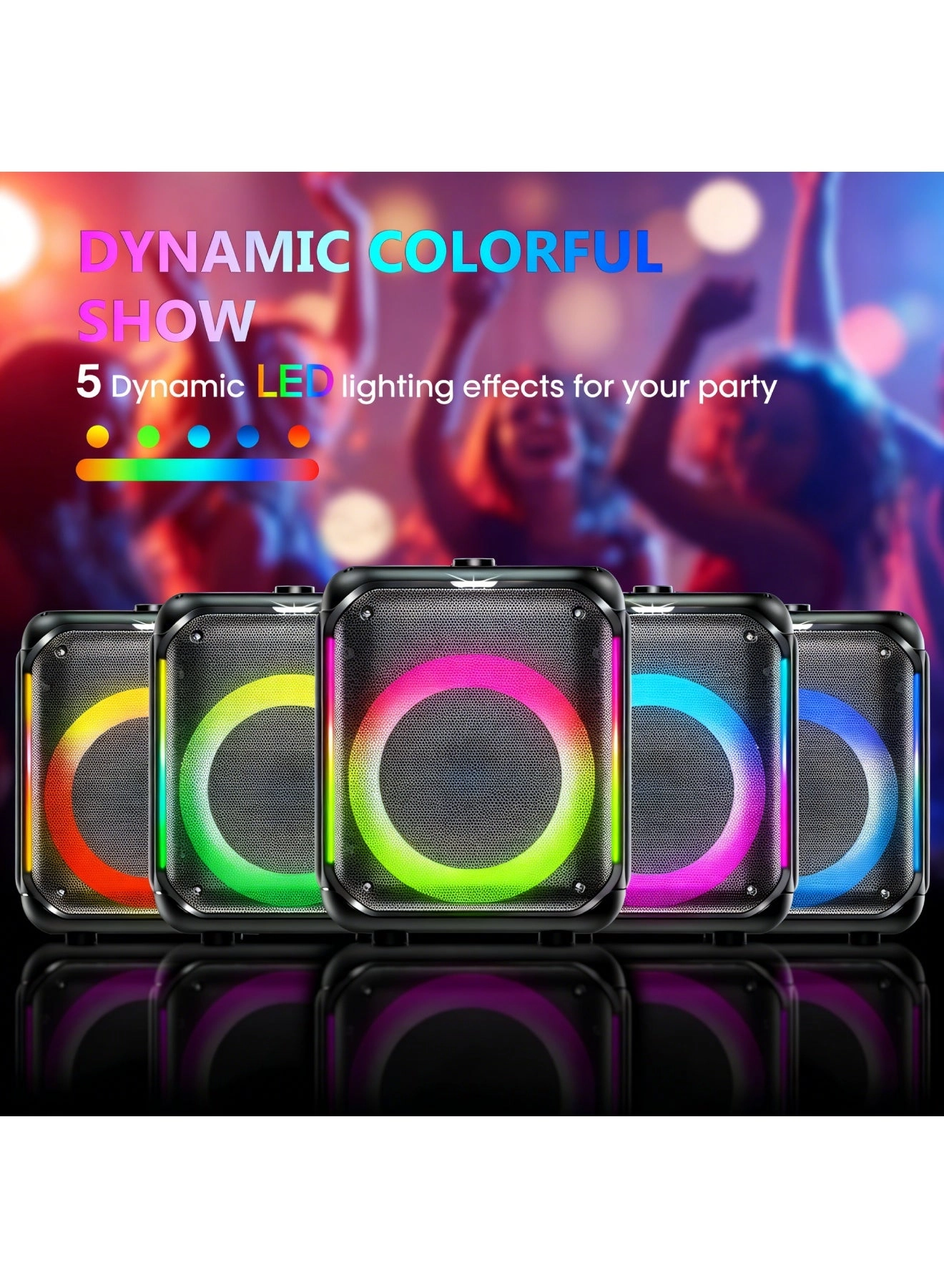 Mini Karaoke Machine - 2 Microphones 40W