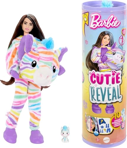 Cutie Color Reveal Zebra Doll - 10 Surprises Ages 5+