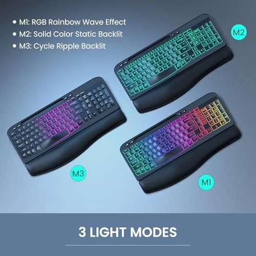 Ergonomic Backlit Keyboard - Wired