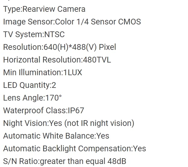 Car Rear View Camera - RCA