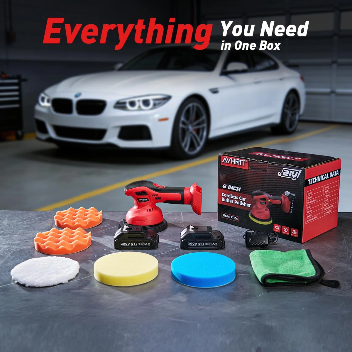 Cordless Car Buffer Polisher - 6 Inch