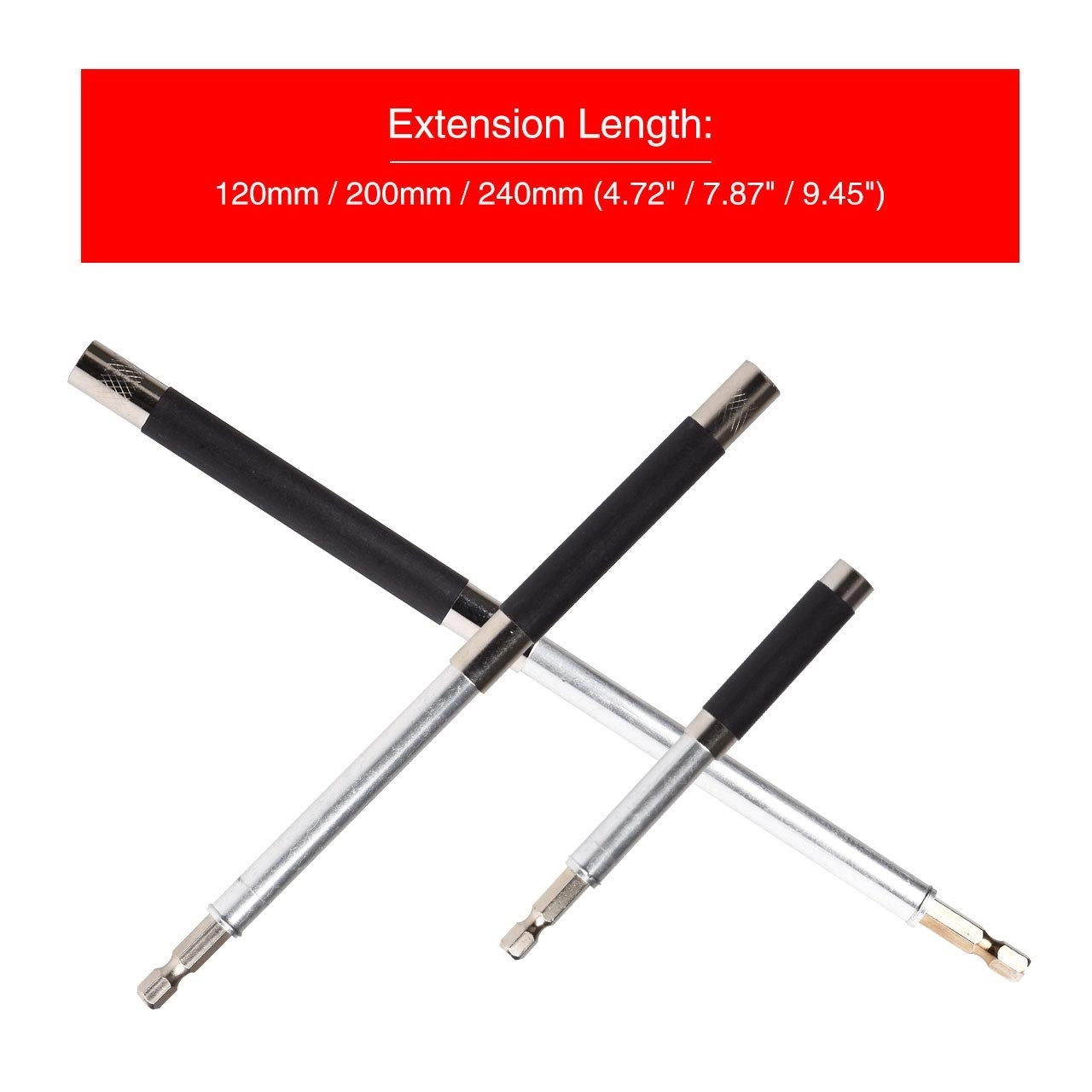 Quick Release Magnetic Screwdriver Extension Bit Holder - 80-120mm 120-200mm 140-240mm 1/4 Inch
