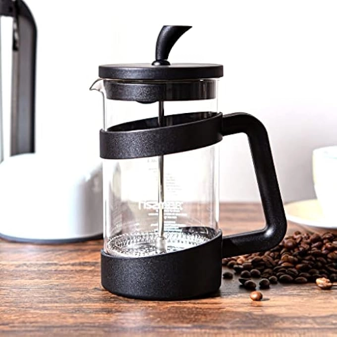 French Press - 600Ml Borosilicate Glass Stainless Steel Filter