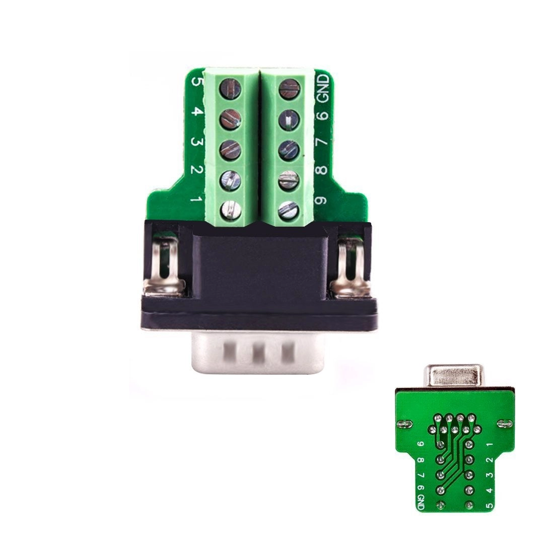 DB9 Breakout Connector - 9 pin RS232 Solderless