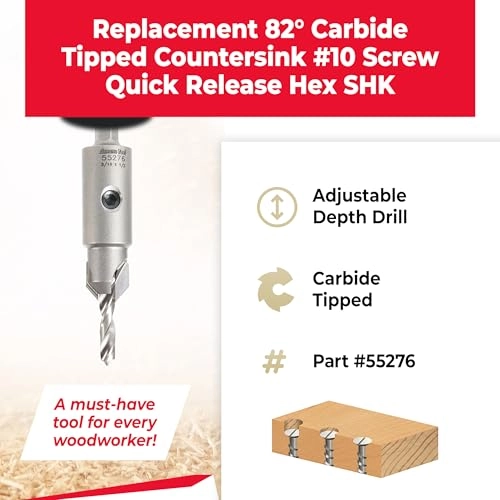 55241 - Carbide Tipped 3/8 D X 7/64 Drill D X 1/4 Inch