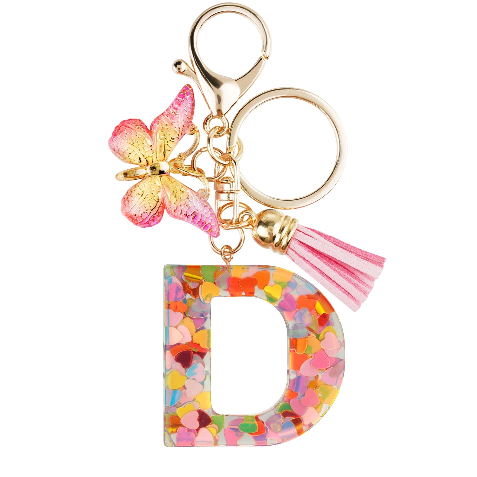 Initial Letter Keychain - Butterfly