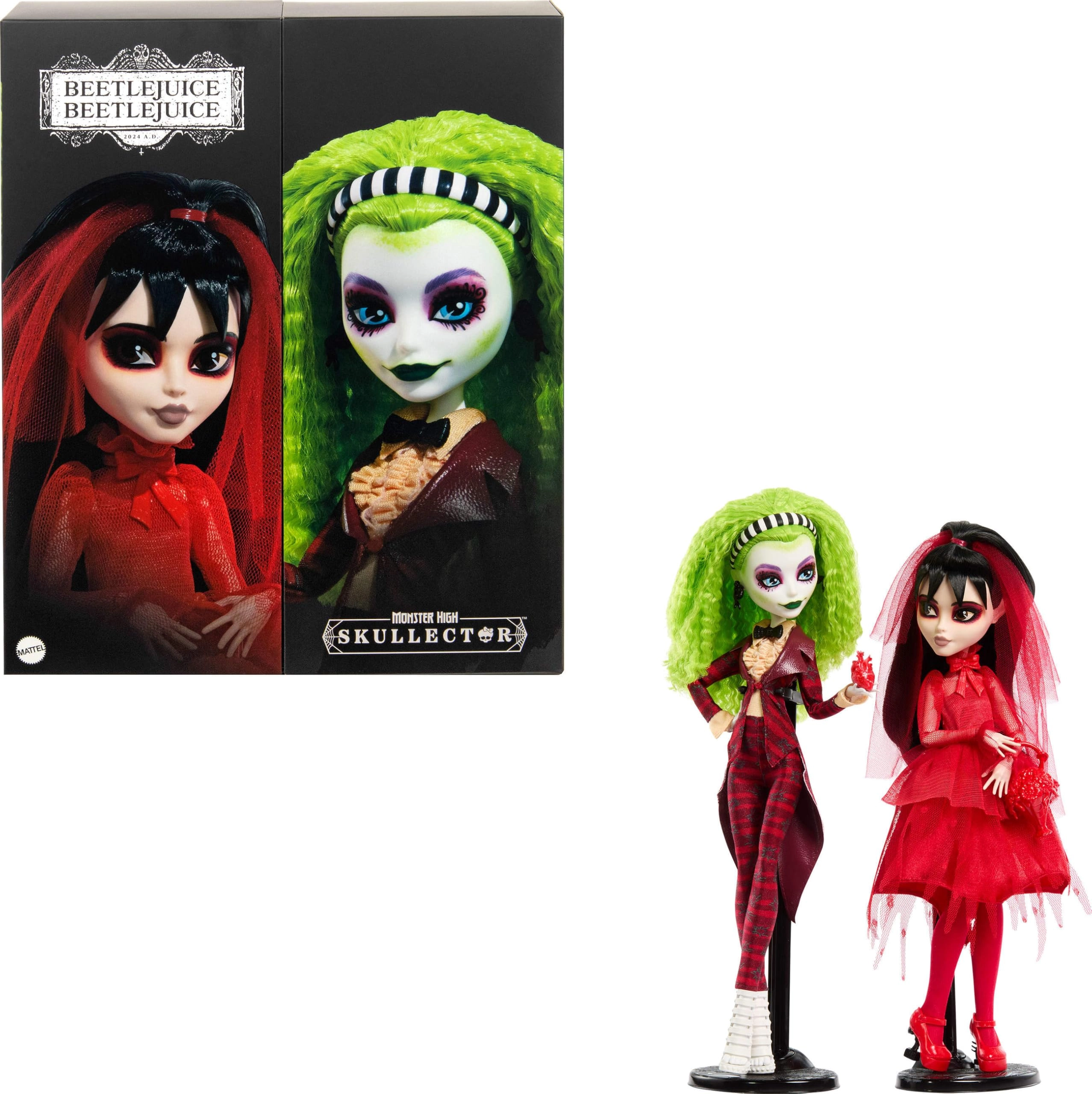 Mattel Beetlejuice Skullector Doll + Lydia Deetz Skullector Doll - LIMITED EDITION Ages 10+