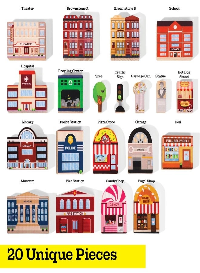 Wooden City Play Set - 20pcs