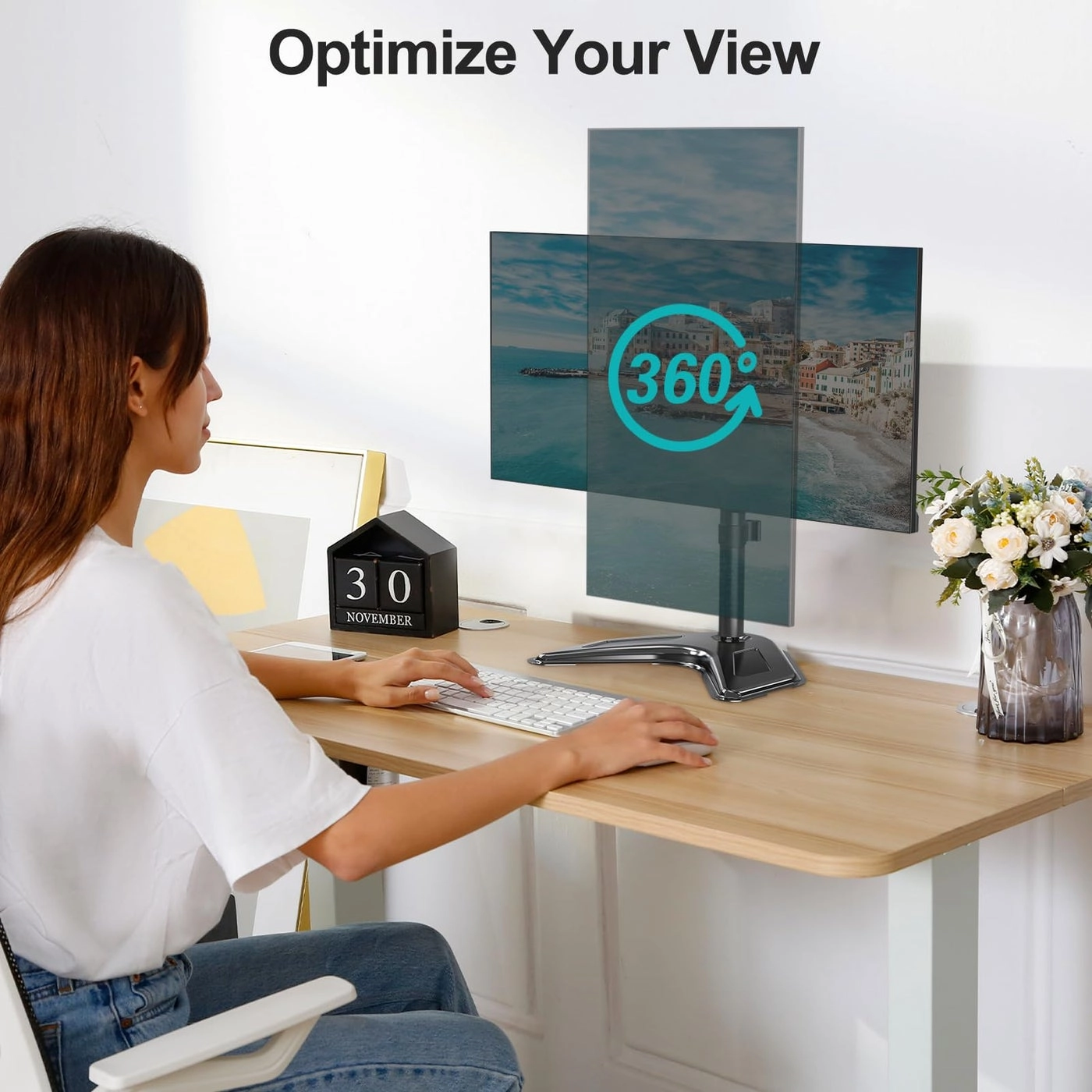 Vertical Single Monitor Stand - Single 42 Inch 75x75 mm 100x100 mm