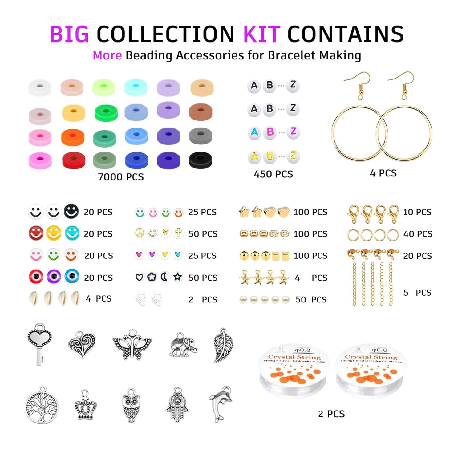 Clay Beads Kit - 8000pcs 24 Colors