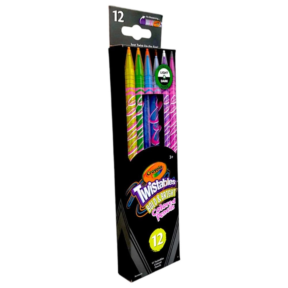 Bold & Bright Erasable Twistables Colored Pencils - 12pcs