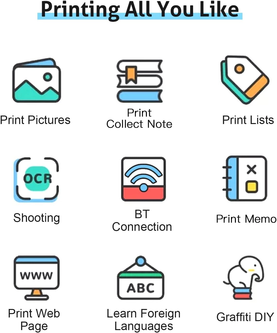 Smart Thermal Label Printer - Bluetooth 5.0 Portable