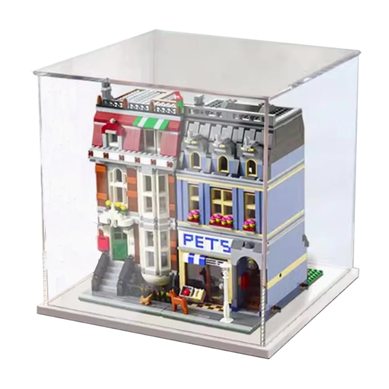 HCAEIOFJ Display Case for Lego Creator 10218 - Clear Acrylic White Bottom