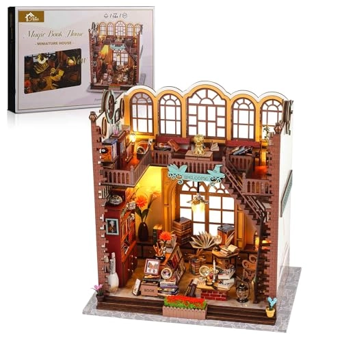 DIY Miniature House Kit - Magic Bookstore LED Light