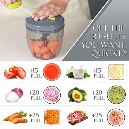 Manual Food Processor - 900 ml three blades