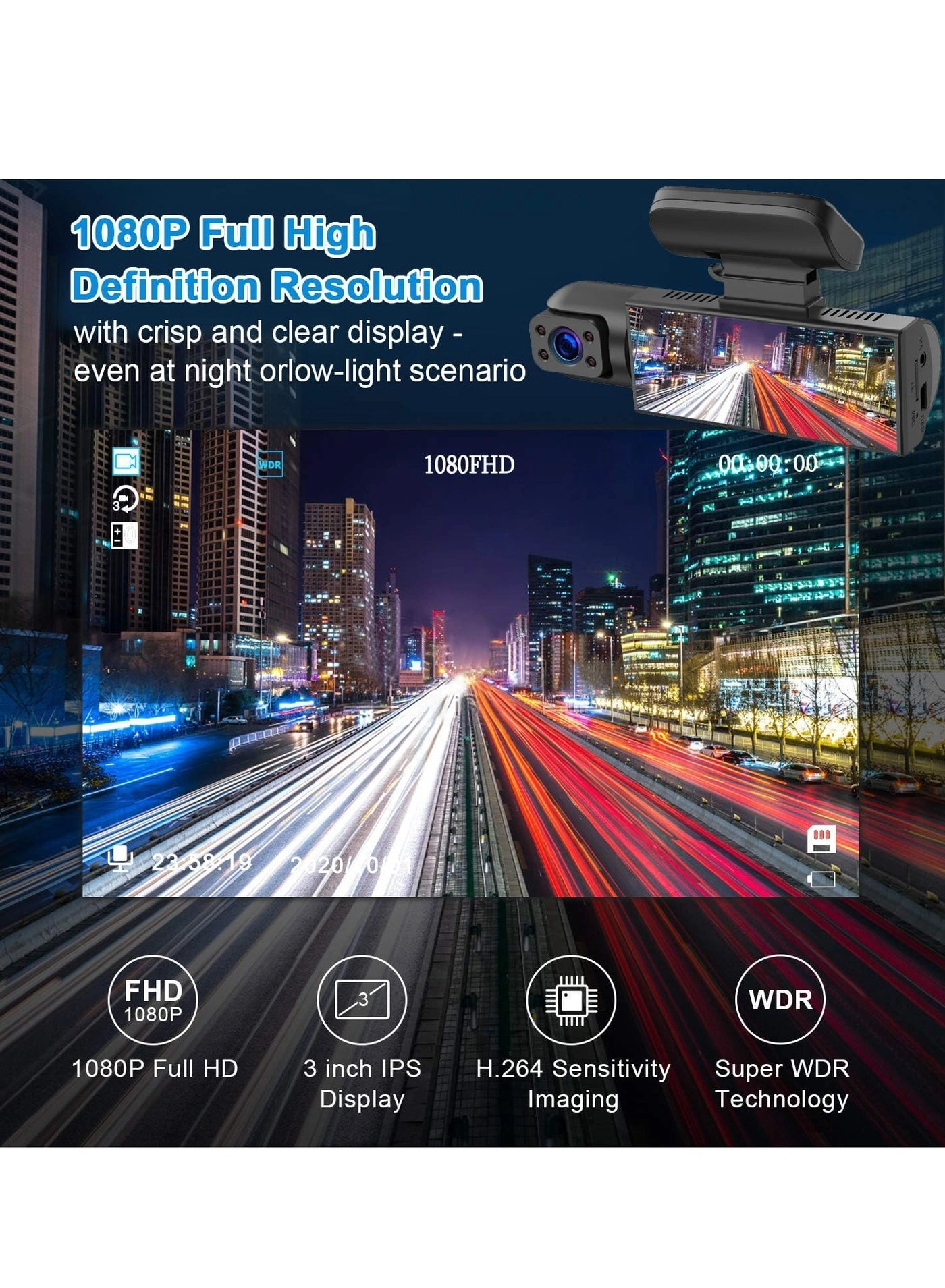 Dash Cam Traffic Recorder - 1920x1080P